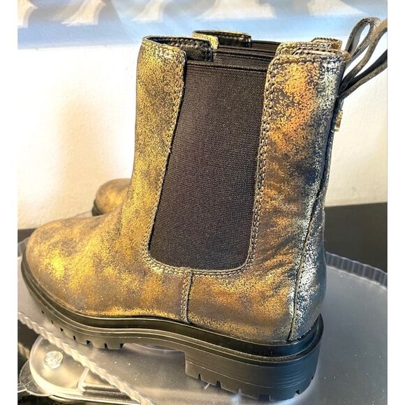 Ralph Lauren Corinne Bootie Fashion Booties Metallic Black/Gold Women SZ 8.5 NEW - Picture 5 of 11